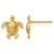 14K Yellow Gold Polished and Diamond-Cut Turtle Stud Earrings, 10.2 mm