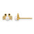 14K Yellow Gold Polished Black Cubic Zirconia with Cultured Freshwater Pearl Crab Stud Earrings, 4.9 mm