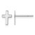 Rhodium-Plated 14K White Gold Polished Latin Cross Stud Earrings, 8.35 mm