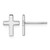 Rhodium-Plated 14K White Gold Polished Latin Cross Stud Earrings, 10.5 mm