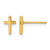 14K Yellow Gold Polished Mini Latin Cross Stud Earrings, 7.25 mm