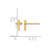 14K Yellow Gold Polished Mini Latin Cross Stud Earrings, 7.25 mm - View 3