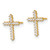 14K Yellow Gold Polished Cubic Zirconia Latin Cross Stud Earrings, 10.55 mm - View 2