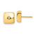 14K Yellow Gold Polished Square with Cubic Zirconia Stud Earrings, 8.55 mm