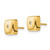 14K Yellow Gold Polished Square with Cubic Zirconia Stud Earrings, 8.55 mm - View 2