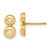 14K Yellow Gold Polished Cubic Zirconia Stud Earrings, 10.8 mm