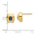 14K Yellow Gold Sapphire Stud Earrings, 9.3 mm - View 3