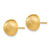 14K Yellow Gold Hollow Satin 10.50 mm Half Ball Stud Earrings, 10.5 mm Long - View 2