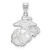 LogoArt U.S. Marine Corps Pendant - Rhodium-Plated 10K White Gold Large