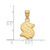 10K Yellow Gold NHL LogoArt Seattle Kraken Small Pendant - View 2