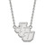 LogoArt John Carroll University Necklace - Rhodium-Plated 14K White Gold Large Pendant 18 Inch