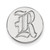 LogoArt Rice University Lapel Pin - Rhodium-Plated 14K White Gold Letter R
