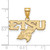 14K Yellow Gold LogoArt East Tennessee State U. Medium Pendant - View 2