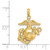 14K Yellow Gold Polished / Textured Marine Corps Charm - View 3