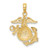 14K Yellow Gold Polished / Textured Marine Corps Charm - View 4
