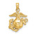 14K Yellow Gold Polished / Textured Small Marine Corps Charm