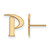 LogoArt Pepperdine University Earrings - Sterling Silver Gold-Tone Letter P Small Stud, 12 mm