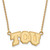 LogoArt Texas Christian University Necklace - Sterling Silver Gold-Tone T-C-U Small Pendant 18 Inch