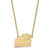 LogoArt University of New Hampshire Necklace - Sterling Silver Gold-Tone Large Pendant 18 Inch