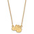 LogoArt Gonzaga University Necklace - Sterling Silver Gold-Tone G-U Bulldog Small Pendant 18 Inch