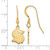 Sterling Silver Gold-Pltd NHL LogoArt Seattle Kraken Small Dangle Earrin - View 2