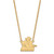 LogoArt New Mexico State University Necklace - Sterling Silver Gold-Tone Aggies Large Pendant 18 Inch