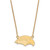 LogoArt University of Southern Mississippi Necklace - Sterling Silver Gold-Tone Eagle Small Pendant 18 Inch