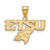 Sterling Silver Gold-Tone LogoArt East Tennessee State U. Medium Pendant