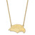 LogoArt University of Southern Mississippi Necklace - Sterling Silver Gold-Tone Eagle Large Pendant 18 Inch