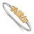 LogoArt Alpha Xi Delta Bracelet - Sterling Silver with Gold-Tone Small Hook and Clasp Bangle