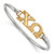 LogoArt Chi Omega Bracelet - Sterling Silver with Gold-Tone Hook and Clasp Bangle