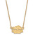 LogoArt Longwood University Necklace - Sterling Silver Gold-Tone Lancers Small Pendant 18 Inch