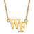 LogoArt Wake Forest University Necklace - Sterling Silver Gold-Tone W-F Small Pendant 18 Inch