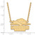 LogoArt Longwood University Necklace - Sterling Silver Gold-Tone Lancers Large Pendant 18 Inch - View 2
