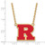LogoArt Rutgers University Necklace - Sterling Silver Gold-Tone Letter R Large Enameled Pendant 18 Inch - View 2