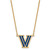 LogoArt Villanova University Necklace - Sterling Silver Gold-Tone Letter V Large Enameled Pendant 18 Inch