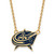 LogoArt Columbus Blue Jackets Necklace - Sterling Silver Gold-Tone Large Enameled Pendant 18 Inch