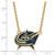 LogoArt Columbus Blue Jackets Necklace - Sterling Silver Gold-Tone Large Enameled Pendant 18 Inch - View 2