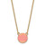 LogoArt Delta Zeta Necklace - Sterling Silver Gold-Tone Sorority Text Small Color Enamel Pendant 18 Inch - GP012DZ-18