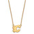 LogoArt Calgary Flames Necklace - Sterling Silver Gold-Tone Letter C Small Pendant 18 Inch