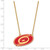 LogoArt Carolina Hurricanes Necklace - Sterling Silver Gold-Tone Large Enameled Pendant 18 Inch - View 2