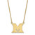 LogoArt Miami University Necklace - Sterling Silver Gold-Tone Ohio Letter M Large Pendant 18 Inch