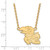 LogoArt University of Kansas Necklace - Sterling Silver Gold-Tone Jayhawk Large Pendant 18 Inch, 19 mm Wide - GP012UKS-18 - View 2