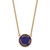 LogoArt Delta Phi Epsilon Necklace - Sterling Silver Gold-Tone Sorority Text Large Color Enamel Pendant 18 Inch - GP013DPH-18