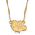 LogoArt Gonzaga University Pendant - Sterling Silver Gold-Tone Bulldog Small 18 Inch Necklace