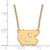 LogoArt University of North Carolina Necklace - Sterling Silver Gold-Tone N-C Small Pendant 18 Inch - View 2