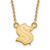 Sterling Silver Gold-Pltd NHL LogoArt Seattle Kraken Pendant Necklace