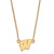 LogoArt University of Wisconsin Necklace - Sterling Silver Gold-Tone Letter W Small Pendant 18 Inch