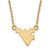 LogoArt West Virginia University Necklace - Sterling Silver Gold-Tone W-V Small Pendant 18 Inch