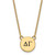 LogoArt Delta Gamma Necklace - Sterling Silver Gold-Tone Sorority Greek Letters Small Black Enamel Pendant 18 Inch